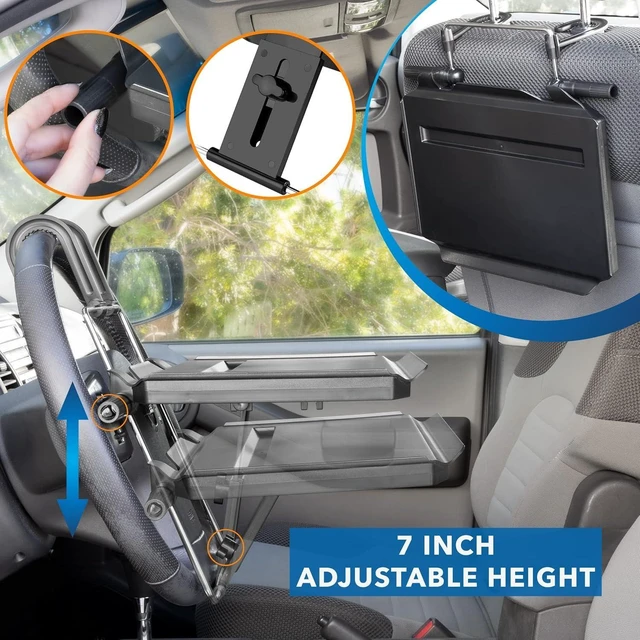 Alt view image 13 of 14 - Mount-It! Car Table Tray with Adjustable Height and Tilt | Car Desk for Laptop FITS on Any Car Model and Steering Wheel | Holds Food, Drinks, Laptops, Tablets, Books and More! -