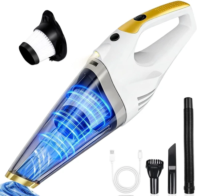 Alt view image 8 of 14 - XGJUCE Handheld Vacuum Cordless,Car Vacuum Portable Cordless Rechargeable Hand Vacuum with LED Light, 6kpa Powerful Suction with Three Types of Suction Heads and Filters for Cat/Home/Office Cleaning