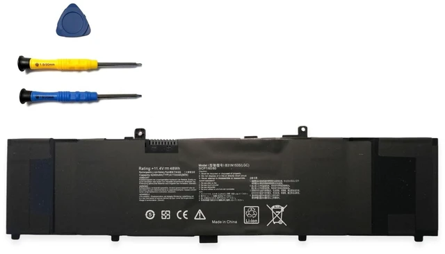 Main image of B31N1535 3ICP7/60/80 0B200-02020000 Laptop Battery Replacement for Asus ZenBook UX310 UX310UA UX310UQ UX310UF UX410 UX410UA UX3410UA UX410UQ U4000U U400UQ UX410UF RX310U FB097T FC062T(11.4V 48Wh)