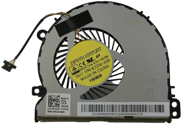 Main image of Laptop CPU Cooling Replacement Fan for Dell Latitude 14 3450 3550 E3450 E3550 P51G Series, 5V 4PIN 0K32JH DFS501105PQ0T FFG8
