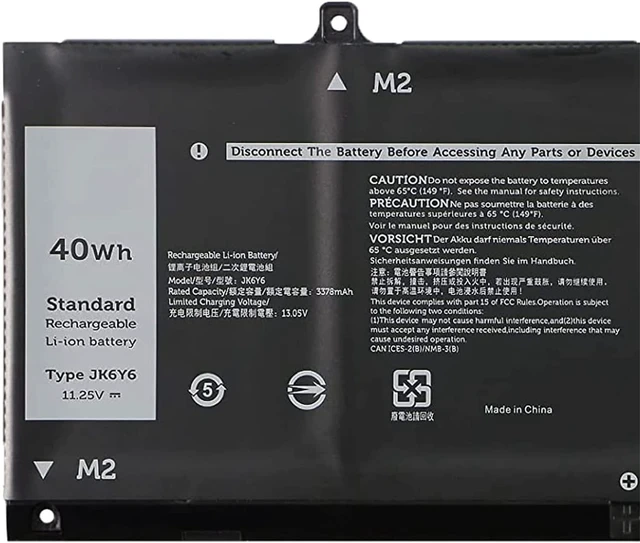 Alt view image 2 of 4 - Hubei JK6Y6 C5KG6 CF5RH H5CKD Laptop Battery Replacement for Dell Latitude 3410 3510 Vostro 5300 5401 5501 Inspiron 5300 5401 5408 5501 5508 5400 7405 7300 7500 2-in-1 Silver Series(11.25V 40Wh)