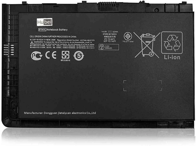 Main image of BT04XL 687945-001 H4Q47AA HSTNN-IB3Z HSTNN-I10C BT04 BA06 BA06XL 687517-1C1 687517-171 687517-241 696621-001 Laptop Battery Replacement for HP Elitebook Folio 9470 9470M 9480M Series (14.8V 52Wh)