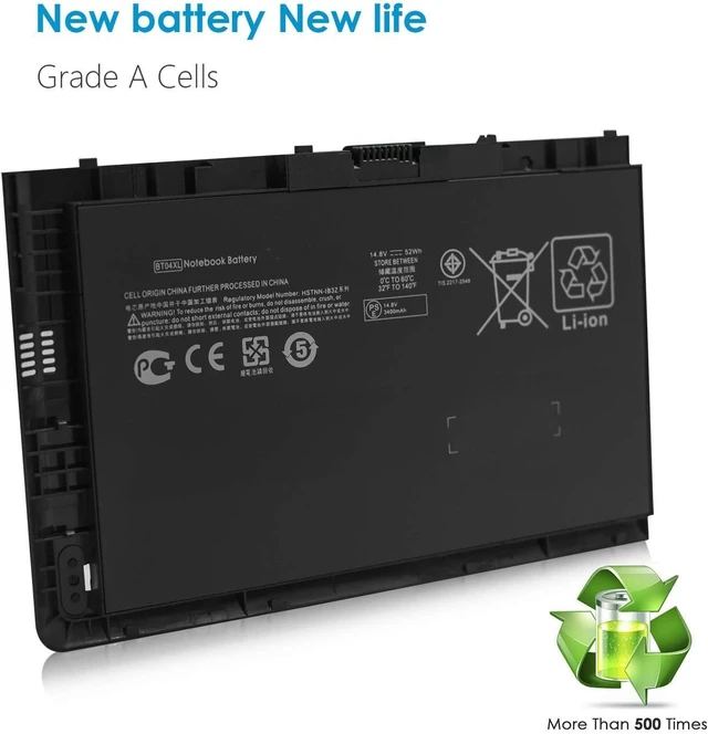 Alt view image 3 of 6 - BT04XL 687945-001 H4Q47AA HSTNN-IB3Z HSTNN-I10C BT04 BA06 BA06XL 687517-1C1 687517-171 687517-241 696621-001 Laptop Battery Replacement for HP Elitebook Folio 9470 9470M 9480M Series (14.8V 52Wh)