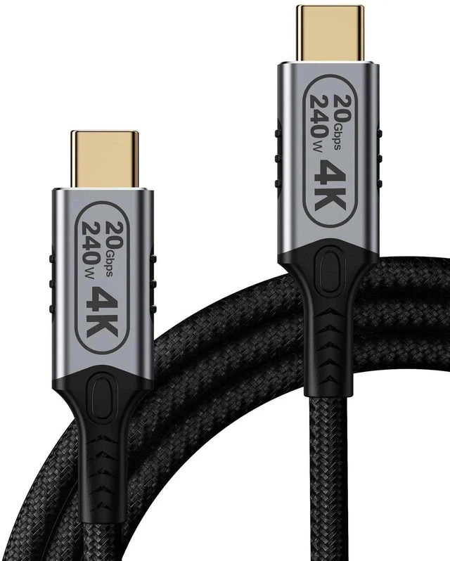 Main image of 6FT USB C to USB C Cable, USB 3.2 Gen 2 20Gbps High Speed Cord, 240W PD Fast Charging, 4K@60Hz UHD Video Output, Type C Monitor Charging Data Cable