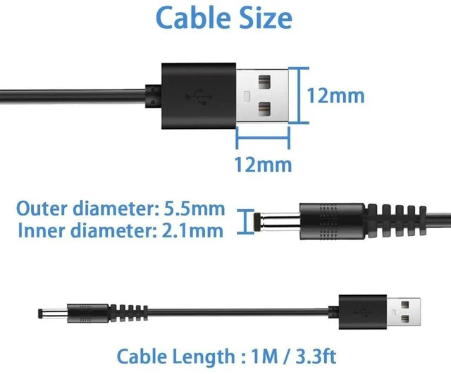 Alt view image 6 of 7 - Universal Charger Power Core, 5V USB to DC 5.5x2.1mm Charging Cable with 11 Multi Connectors, Micro USB/Type C/Mini USB & Multiple DC Tips, 3.3FT Universal Power Cord