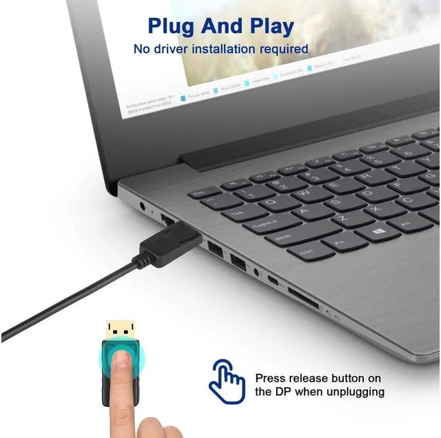 Alt view image 6 of 7 - DisplayPort to DVI DVI-D Single Link Adapter, Display Port to DVI Converter Male to Female Black Compatible for HP and Other Brand