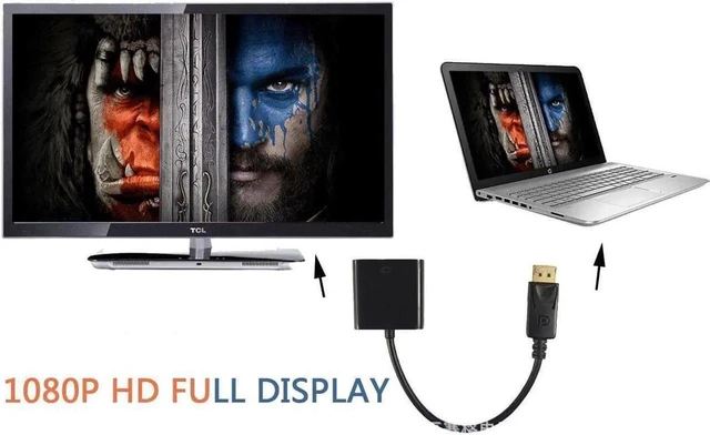 Alt view image 2 of 6 - 3 PCS DisplayPort to VGA Adapter, 1080P@60Hz DP Male to Female Converter, Support 2048 x 1152@60Hz Resolution