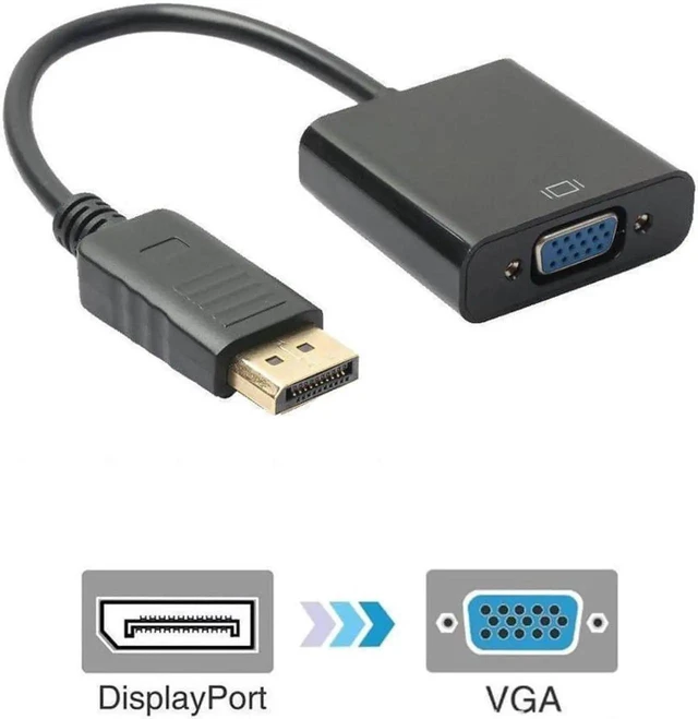 Alt view image 5 of 6 - 3 PCS DisplayPort to VGA Adapter, 1080P@60Hz DP Male to Female Converter, Support 2048 x 1152@60Hz Resolution