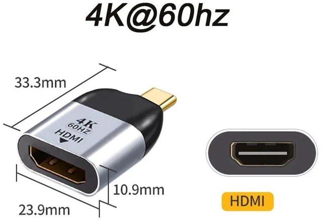 Alt view image 6 of 6 - USB-C to HDMI Converter Adapter, 4K@60Hz 1080P Type C to HDTV Adapter Compatible with Tablet Phone Laptop