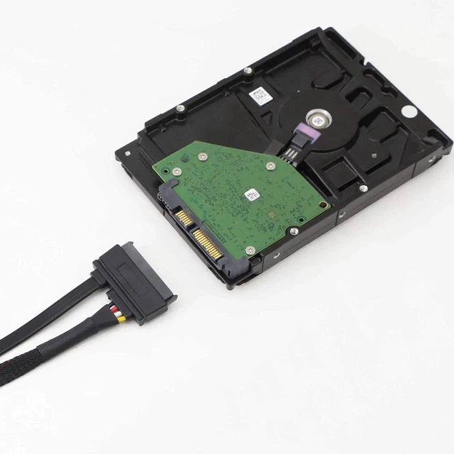 Alt view image 7 of 7 - 2 Pack 2-in-1 LP4 IDE to SATA Extension Cable, 19.7in Combined 7Pin SATA III Data & 15Pin SATA Female Power Cord, 6Gbps for HDD SSD Optical Drive PCI Card