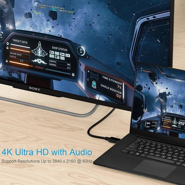 Alt view image 2 of 7 - 6 Feet 4K DisplayPort to DisplayPort Cable, Gold-Plated High Speed DP 1.2 Cable, 4K@60Hz 2K@144Hz Compatible with Desktop Laptop PC Monitor Projector