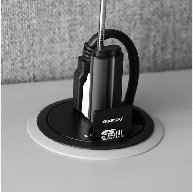 Alt view image 2 of 6 - 2.5 Inch Grommet In-Desk USB Hub, USB 3.1 Gen 1 3 Port Data Hub with BC 1.2 Charger and SD Card Reader