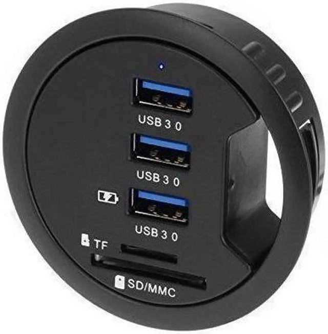 Alt view image 4 of 6 - 2.5 Inch Grommet In-Desk USB Hub, USB 3.1 Gen 1 3 Port Data Hub with BC 1.2 Charger and SD Card Reader