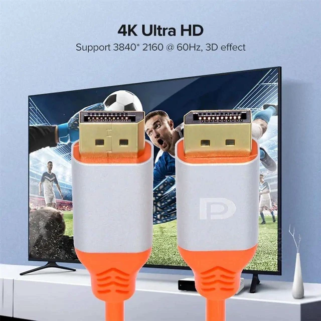 Alt view image 3 of 7 - 2m DisplayPort to DP Cable, 4K Male to Male High Flex Ultra Soft Hyper Flexible Monitor Cord for PC Computer Graphics Card