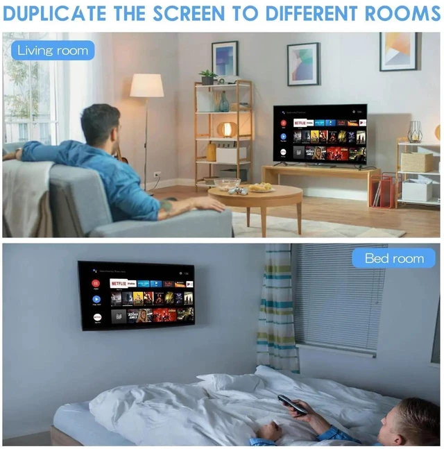 Alt view image 5 of 6 - 1 in 4 Out HDMI Splitter, 4-Port HDMI Splitter 4K@30Hz with Power Adapter, EDID 3D HD Video Distributor Compatible with PS4, Xbox, Fire Stick, HDTV