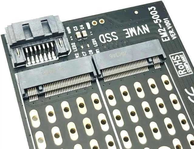 Alt view image 3 of 7 - PCIe to M.2 Adapter Card, M Key+B Key Dual Protocol PCI-E M.2 Converter, NVME & SATA M.2 SSD Expansion Card for Desktop PC Storage Upgrade