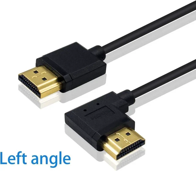 Alt view image 3 of 7 - 4K 90 Degree Left Angled HDMI Cable 6inch/15cm, Ultra Thin HDMI 2.0 Male to Male Cord for 3D 4K Ultra HD TV Stick TV Monitor Laptop