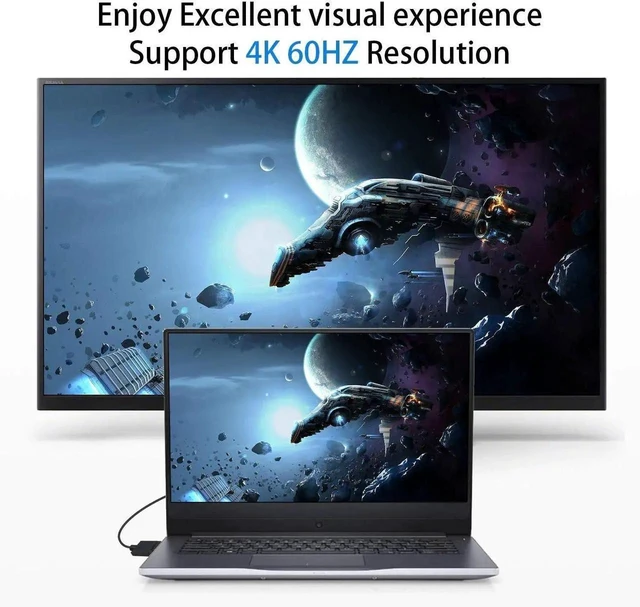 Alt view image 7 of 7 - 4K 90 Degree Left Angled HDMI Cable 6inch/15cm, Ultra Thin HDMI 2.0 Male to Male Cord for 3D 4K Ultra HD TV Stick TV Monitor Laptop