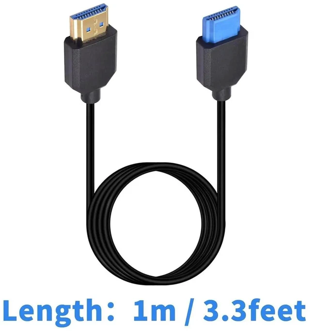 Alt view image 2 of 7 - 8K HDMI Cable 3.3ft/1M, 48Gbps Ultra-Thin HDMI 2.1 Cord, Standard HDMI Male to Male Cable Supports 8K@60Hz 3D HDR for TV, Xbox, Monitor, PC