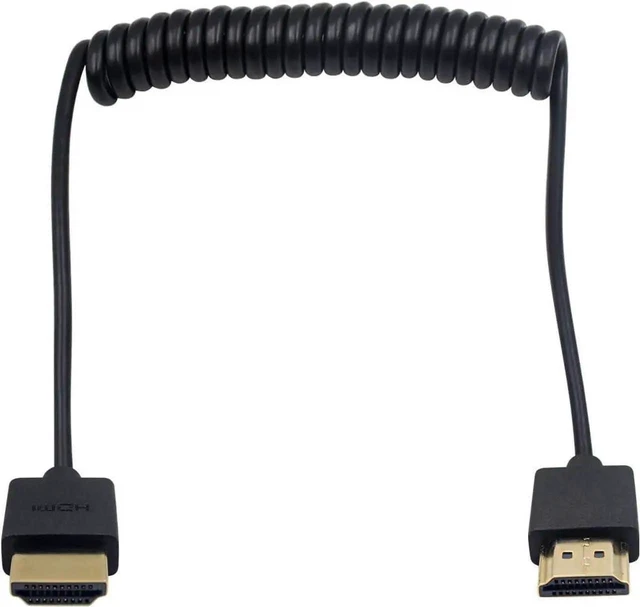 Main image of Coiled HDMI Male to Male Cable 4FT/1.2M, Ultra Thin HDMI 2.0 4K Cable, 3D & 4K Ultra HD Supported for TV Stick, Camera, Laptop, Monitor