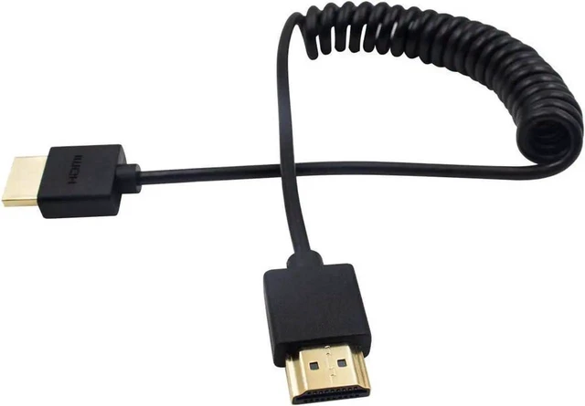 Alt view image 5 of 5 - Coiled HDMI Male to Male Cable 4FT/1.2M, Ultra Thin HDMI 2.0 4K Cable, 3D & 4K Ultra HD Supported for TV Stick, Camera, Laptop, Monitor