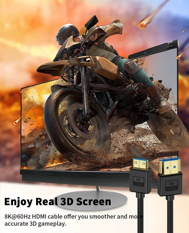 Alt view image 4 of 7 - 1ft Ultra Thin 8K Mini HDMI to HDMI Cable, HDMI 2.1 48Gbps Soft Slim Silicone Short Cord, Support 8K@60Hz for Camera Camcorder Laptop HDTV