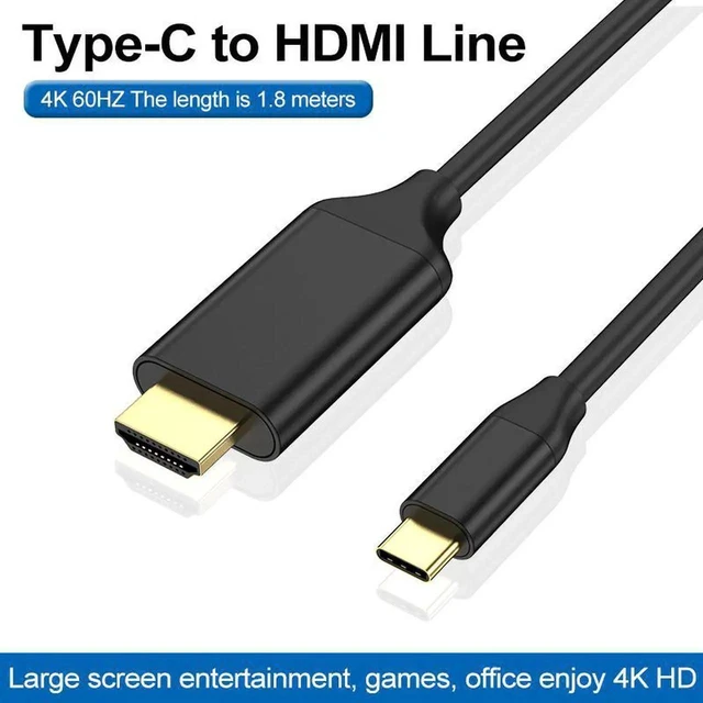 Main image of Aomoproing USB C to HDMI Cable 6ft, 4K@60Hz TypeC to HDMI Cable, Home Office Compatible with MacBook, Laptop, Phone, Tablet