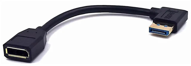 Main image of 5.9 Inch DisplayPort 1.4 Extension Cable, 90° Right Angle Male to Female DP Extender Cord, Supports 8K@60Hz 4K@144Hz UHD