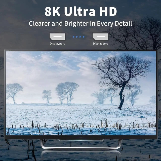 Alt view image 5 of 6 - 15cm 90 Degree Down Angle DisplayPort 1.4 Extension Cable, 8K Ultra HD DP to DP Extender Cord Support 8K@60Hz 4K@144Hz for Video Audio Connection