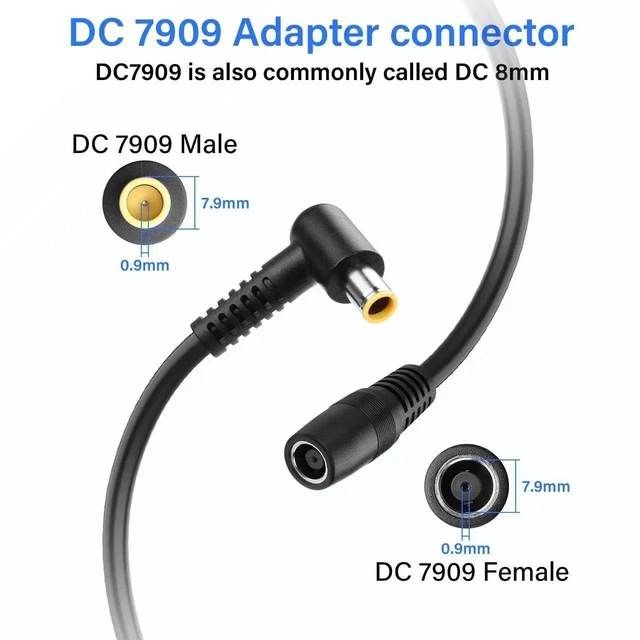 Alt view image 2 of 7 - 2Ft 14AWG DC7909 90 Degree Y Splitter Cable, DC 8mm 1 Male to 2 Female Right Angle Converter Cable for Solar Panel Power Connection