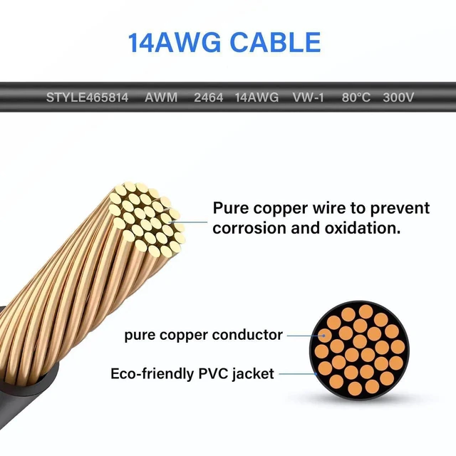 Alt view image 5 of 7 - 2Ft 14AWG DC7909 90 Degree Y Splitter Cable, DC 8mm 1 Male to 2 Female Right Angle Converter Cable for Solar Panel Power Connection