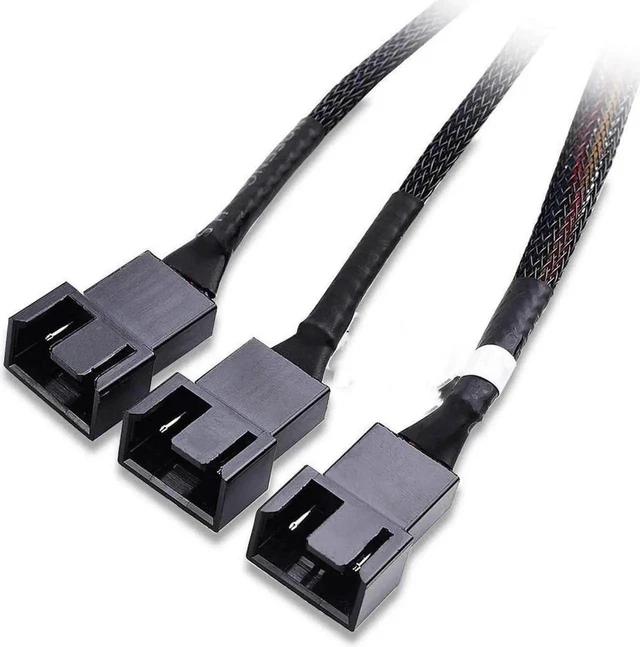 Alt view image 2 of 7 - 2-Pack 3 Way 4 Pin PWM Fan Splitter Cable, 12 Inch 1-to-3 PWM Fan Power Splitter and 4 Pin Fan Extension Cable for PC Case Cooling