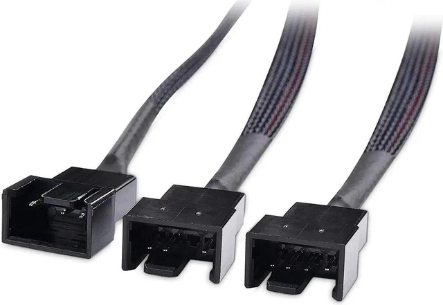 Alt view image 7 of 7 - 2-Pack 3 Way 4 Pin PWM Fan Splitter Cable, 12 Inch 1-to-3 PWM Fan Power Splitter and 4 Pin Fan Extension Cable for PC Case Cooling