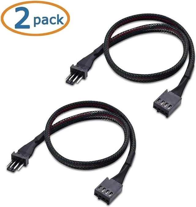 Alt view image 4 of 7 - 2-Pack 3 Way 4 Pin PWM Fan Splitter Cable, 12 Inch 1-to-3 PWM Fan Power Splitter and 4 Pin Fan Extension Cable for PC Case Cooling