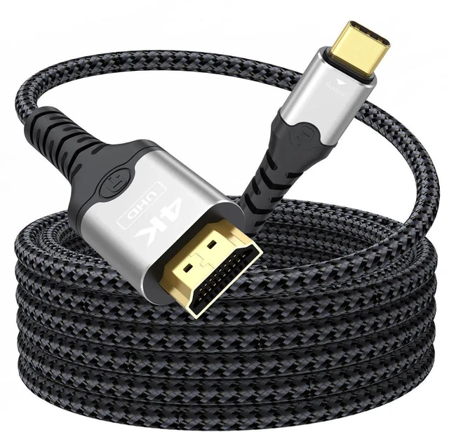 Main image of 15ft Long USB C to HDMI Cable, 4K@30Hz 1080P@120Hz Uni-Directional Type C to HDMI Cord, Compatible with MacBook iPad Pro/Air, iPhone 17/16/15, Galaxy S25/S24/S23 Android Phone to TV Projector Monitor