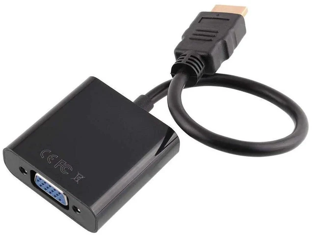 Alt view image 3 of 7 - 1080P HDMI to VGA Converter Adapter, HDMI Male to 15 Pin D-SUB VGA Female Video Cable with Built-in Chipset, Compatible with PC DVD HDTV PS3 Projector, Black