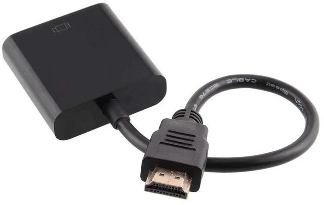 Alt view image 7 of 7 - 1080P HDMI to VGA Converter Adapter, HDMI Male to 15 Pin D-SUB VGA Female Video Cable with Built-in Chipset, Compatible with PC DVD HDTV PS3 Projector, Black