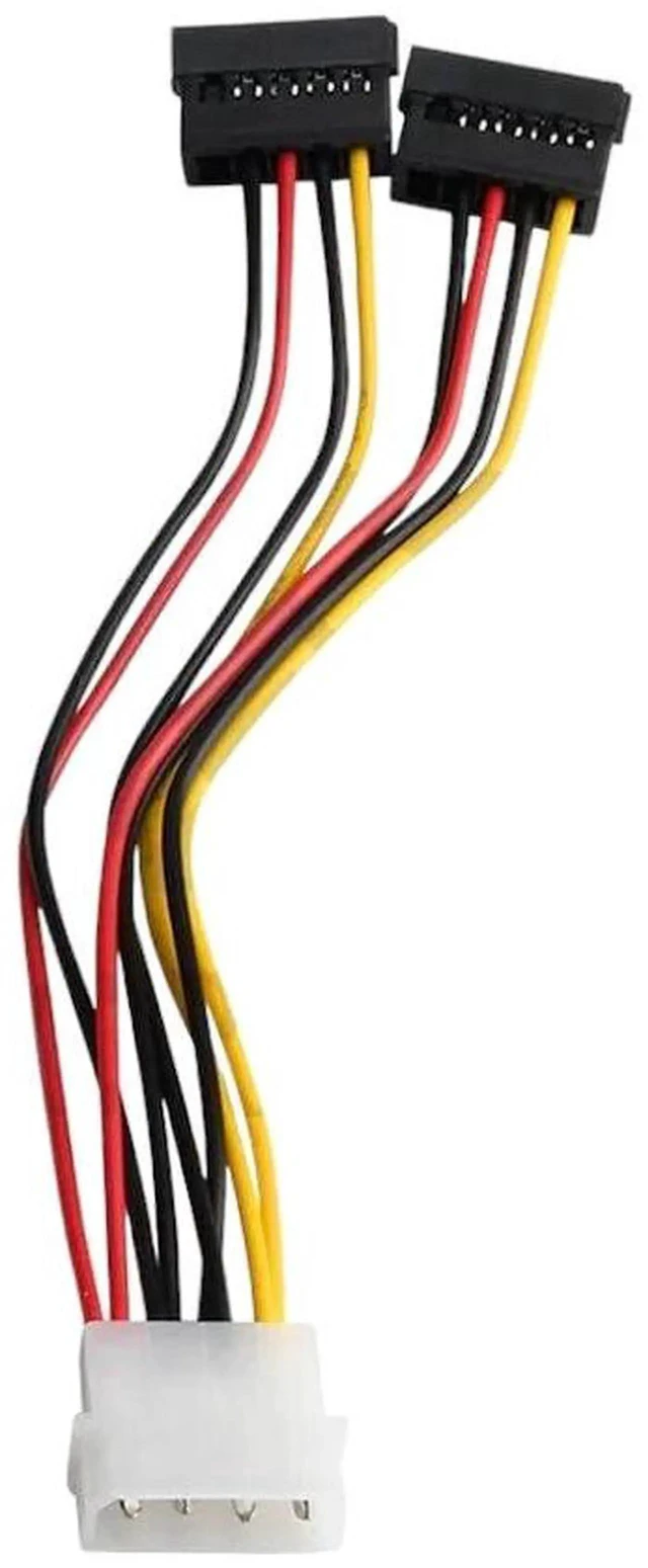 Main image of 4 Pin IDE Molex to Dual SATA Power Adapter Cable, IDE Molex to 2 Serial ATA Hard Drive Power Cord for Computer