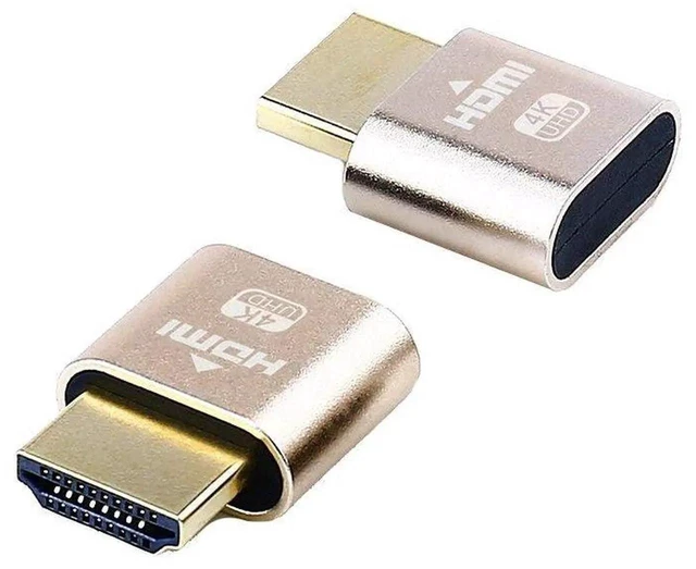 Alt view image 2 of 7 - 4K HDMI Dummy Plug Display Emulator 2 Pack, Fit-Headless Virtual Display Adapter 4K/2K/1080P for Windows Mac OSX Linux PC Desktop