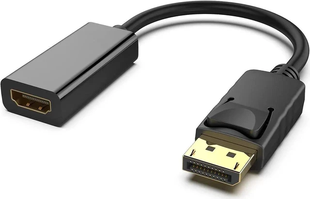 Main image of 4K DisplayPort to HDMI Adapter, Uni-Directional DP 1.2 Computer to HDMI 1.4 Screen Gold-Plated DP Display Port to HDMI Adapter (Male to Female) Compatible with D.ell H.P and Other Passive
