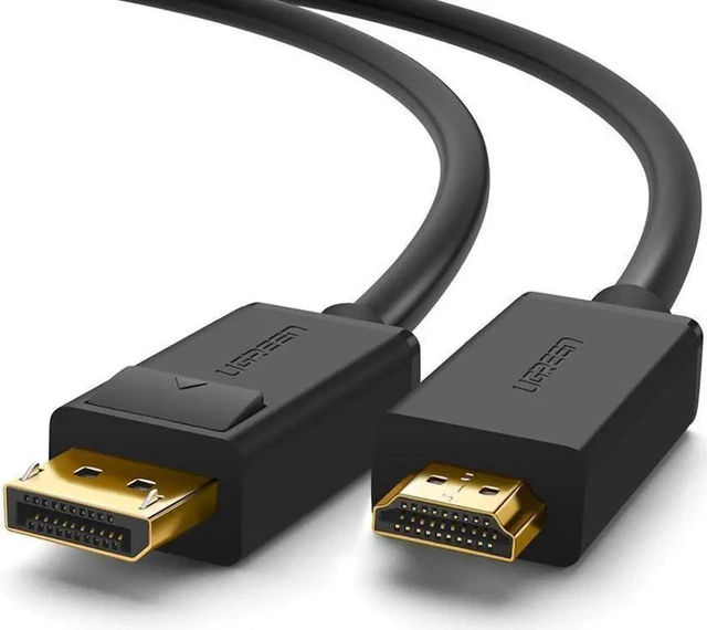 Main image of UGREEN 4K UHD DP to HDMI Cable 15FT, Male to Male DisplayPort to HDMI Video Cord with Audio Support for HP, HTC VIVE, VR, DP-Enabled Devices