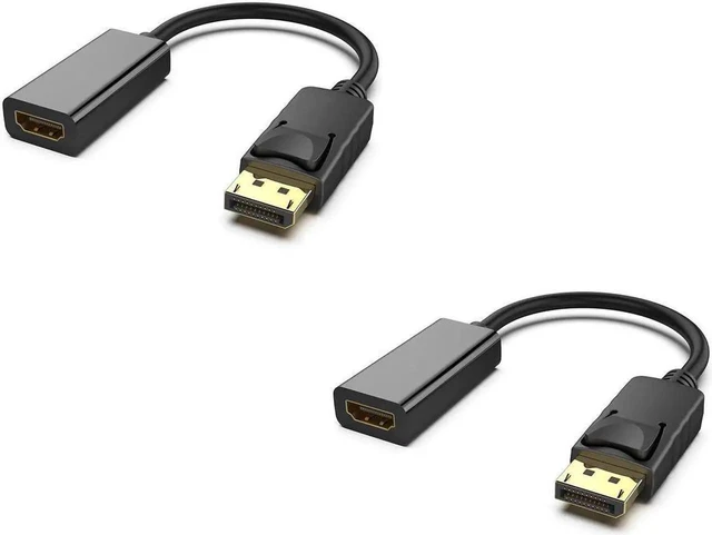 Main image of 2-Pack DisplayPort DP to HDMI Adapter Cable, Male to Female DP to HDMI Converter for HP, Dell, Laptop, PC, Monitor, Projector