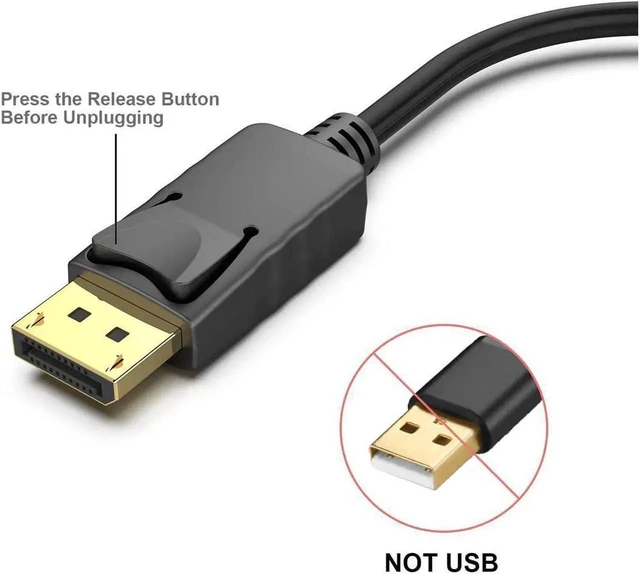 Alt view image 5 of 7 - 2-Pack DisplayPort DP to HDMI Adapter Cable, Male to Female DP to HDMI Converter for HP, Dell, Laptop, PC, Monitor, Projector