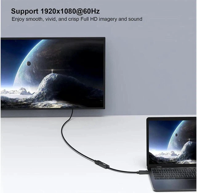 Alt view image 7 of 7 - 2-Pack DisplayPort DP to HDMI Adapter Cable, Male to Female DP to HDMI Converter for HP, Dell, Laptop, PC, Monitor, Projector