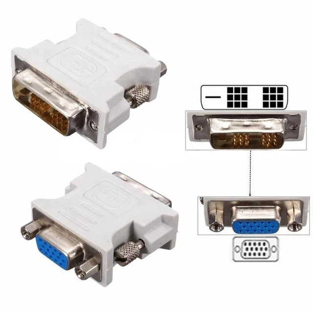 Alt view image 3 of 6 - 1Pc DVI-D to VGA Adapter, 18+1 Pin Dual Link DVI-D Male to 15 Pin VGA Female Converter for PC Laptop Monitor