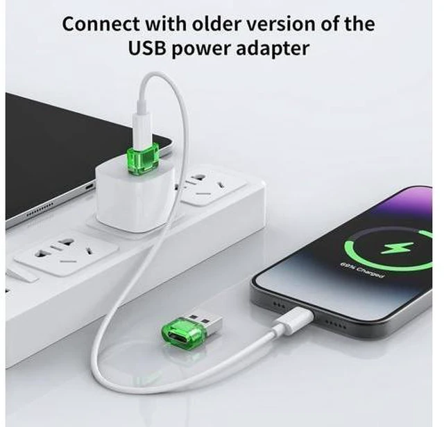 Alt view image 4 of 5 - USB C to USB A Adapter 20 Packs Type C Female to USB Male Converter Power Charger or OTG Function Adapter Compatible for MagSafe Watch Series/SE/Ultra 2 iPhone 15/16 Plus Pro Max