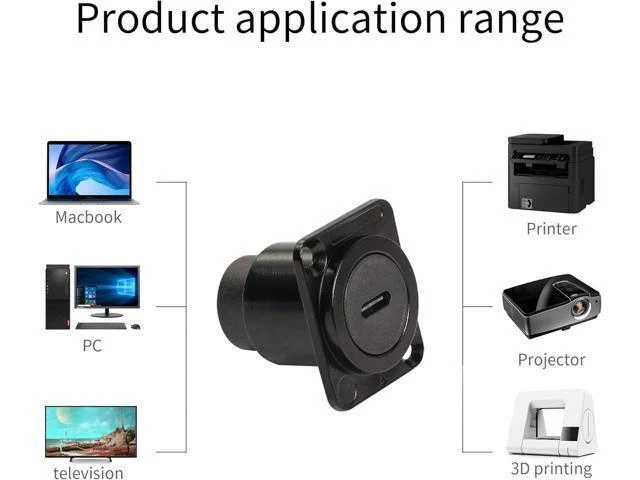 Alt view image 4 of 7 - D-Type Panel Mount Coupler USB C to USB A Female Panel Fixed Pass Through Module Converter USB 3.0 to Type C Data Transmission Adapter for Audio Video Network Industrial Equipment