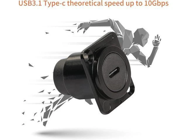 Alt view image 6 of 7 - D-Type Panel Mount Coupler USB C to USB A Female Panel Fixed Pass Through Module Converter USB 3.0 to Type C Data Transmission Adapter for Audio Video Network Industrial Equipment