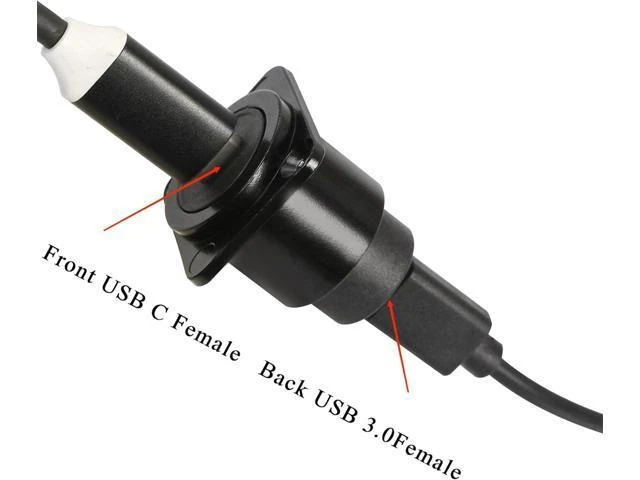 Alt view image 5 of 7 - D-Type Panel Mount Coupler USB C to USB A Female Panel Fixed Pass Through Module Converter USB 3.0 to Type C Data Transmission Adapter for Audio Video Network Industrial Equipment