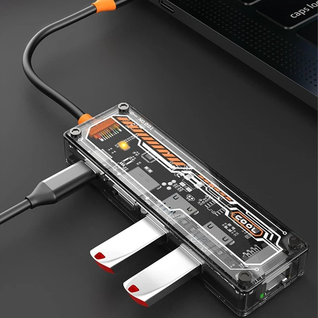 Alt view image 5 of 7 - Hub Docking Station, Type-C HD Docking Station, Laptop Docking Station Dual Monitor, Docking Station, Computer Networking Hubs for Computer, Lennovo, Yoga, Keyboard, Mouse, Hard Disk, Camera